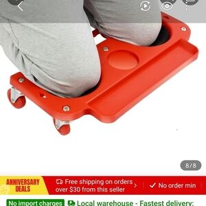 Red Rolling Knee Pad with Wheels